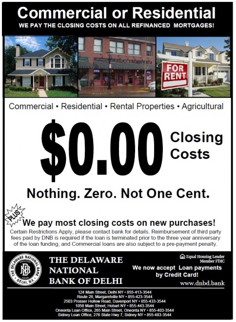 Current Advertisements for The Delaware National Bank of Delhi, NY DNBD